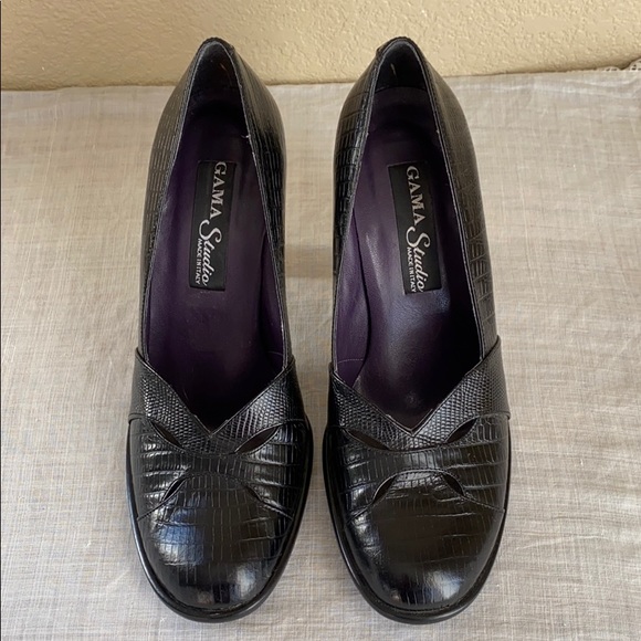 Gama Studio Heels - Black Leather - Picture 2 of 8